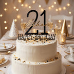 Timeless Classic Personalised Acrylic Birthday Cake Topper - Make It Personal Gift Co