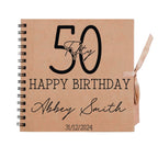 Timeless Classic Personalised Birthday Scrapbook Album - Elegant Script (8x8") - Make It Personal Gift Co