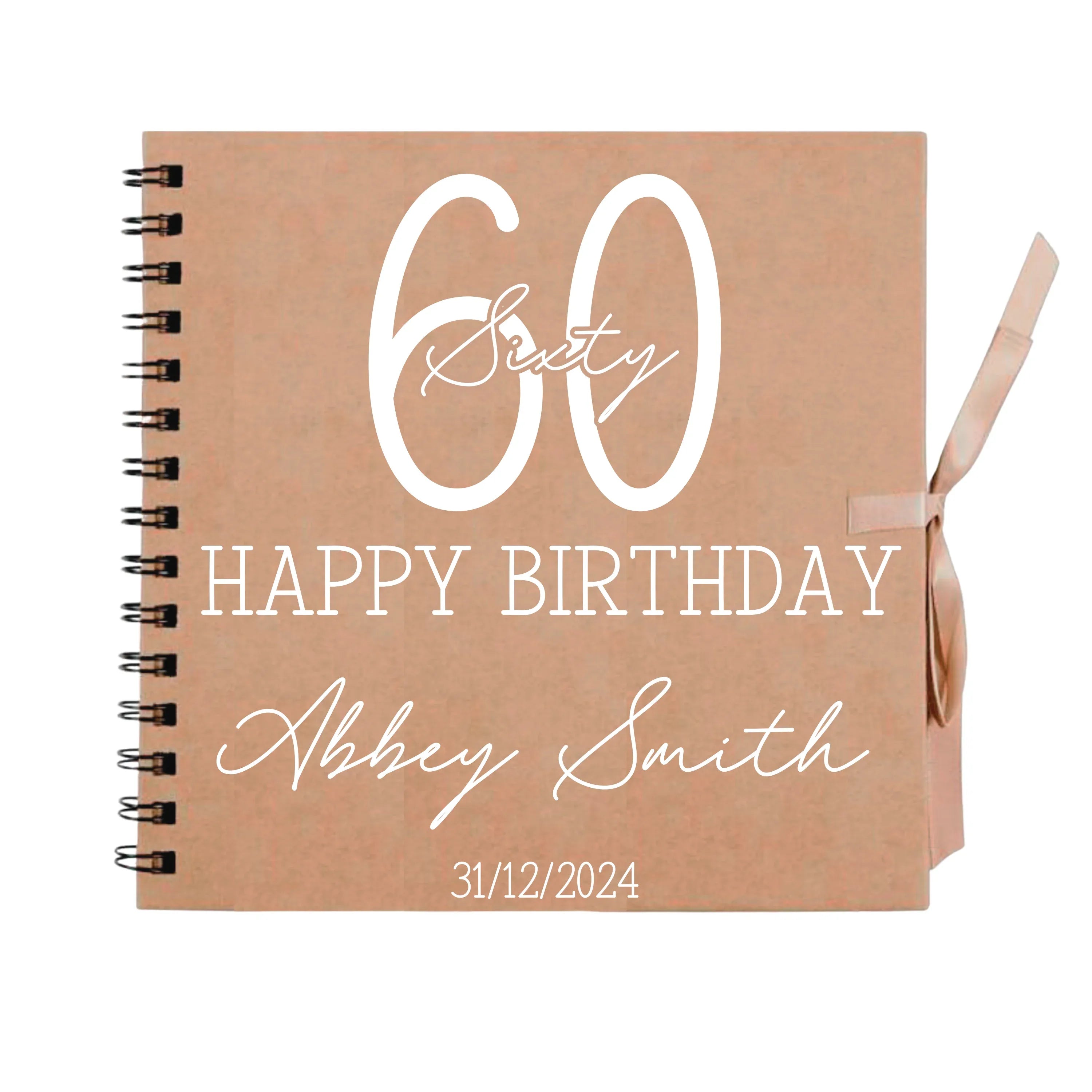 Timeless Classic Personalised Birthday Scrapbook Album - Elegant Script (8x8") - Make It Personal Gift Co
