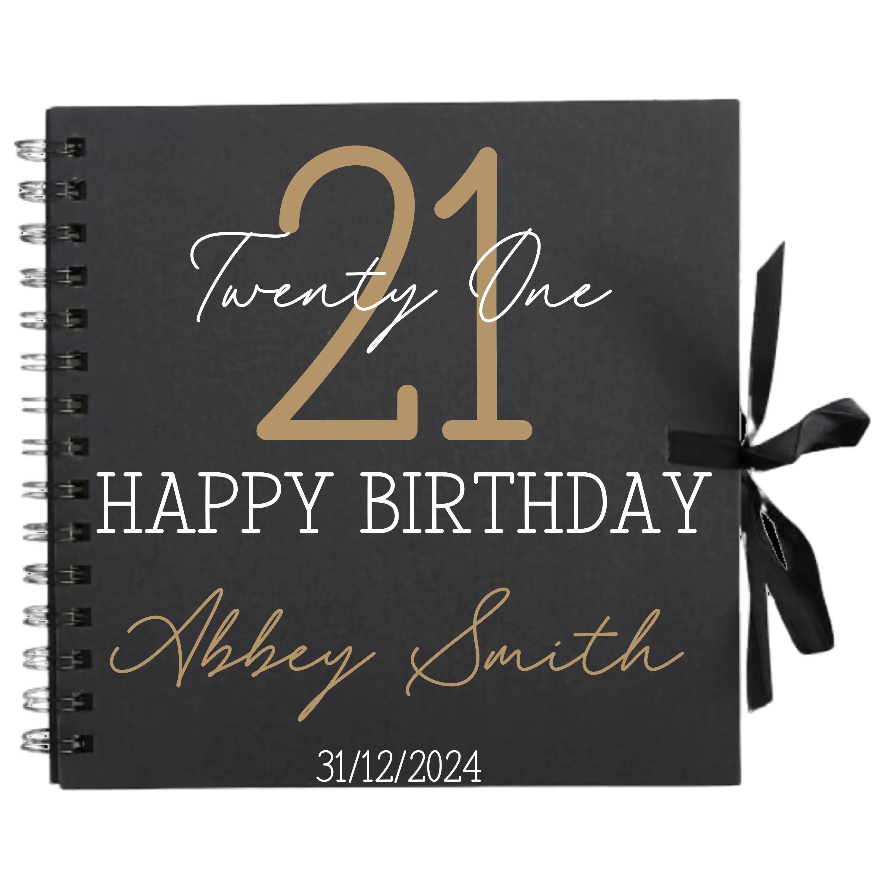 Timeless Classic Personalised Birthday Scrapbook Album - Elegant Script (8x8") - Make It Personal Gift Co