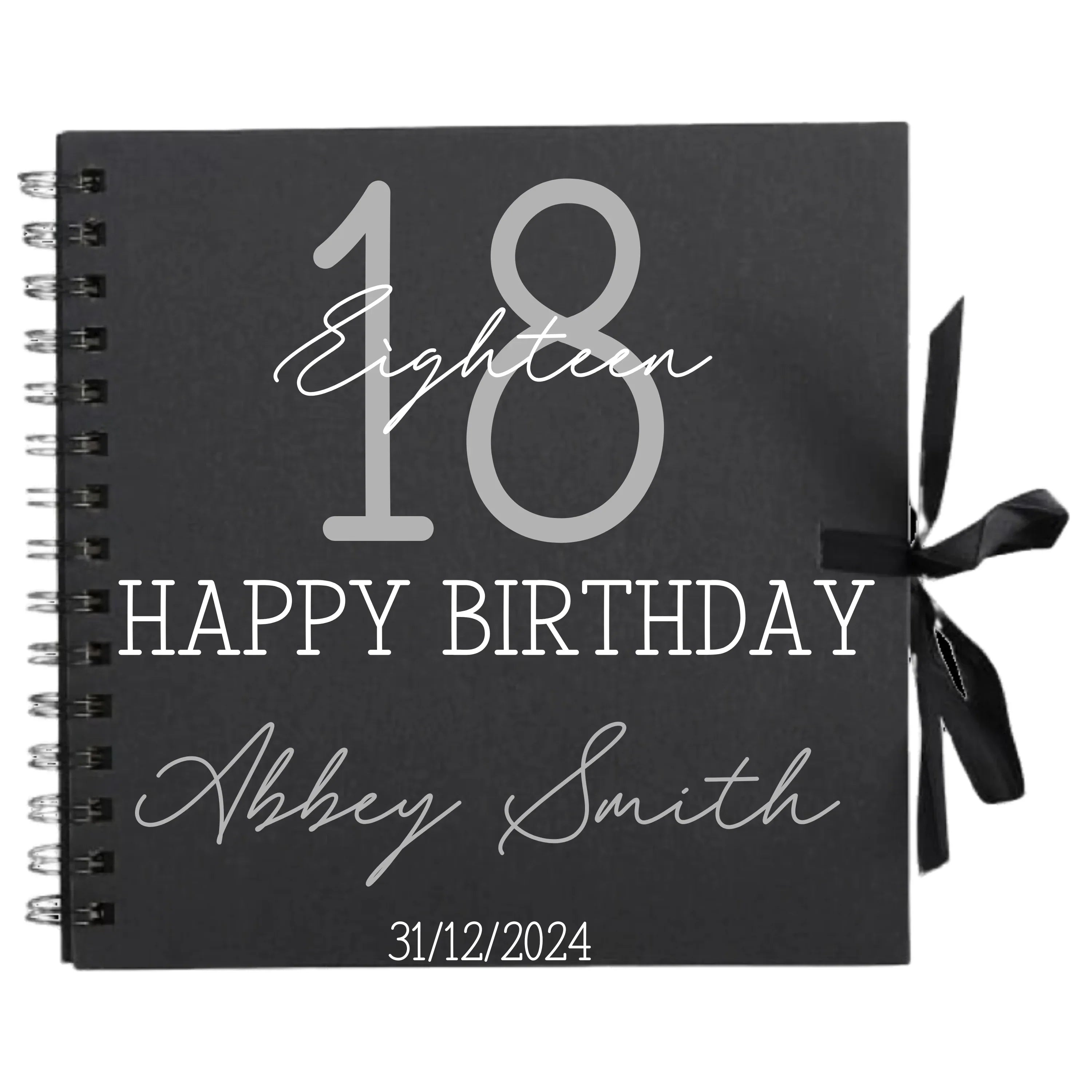 Timeless Classic Personalised Birthday Scrapbook Album - Elegant Script (8x8") - Make It Personal Gift Co