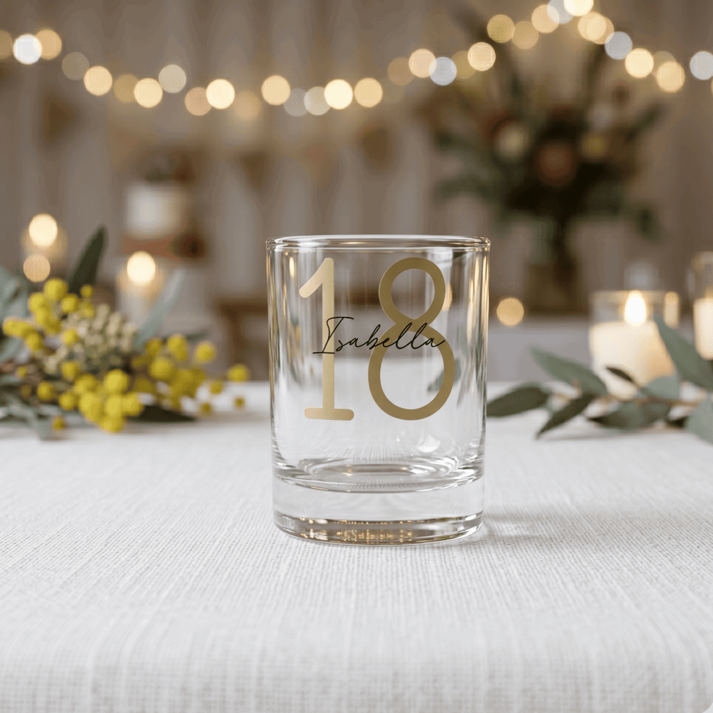 Timeless Classic Personalised Vinyl 65ml Shot Glass - Make It Personal Gift Co