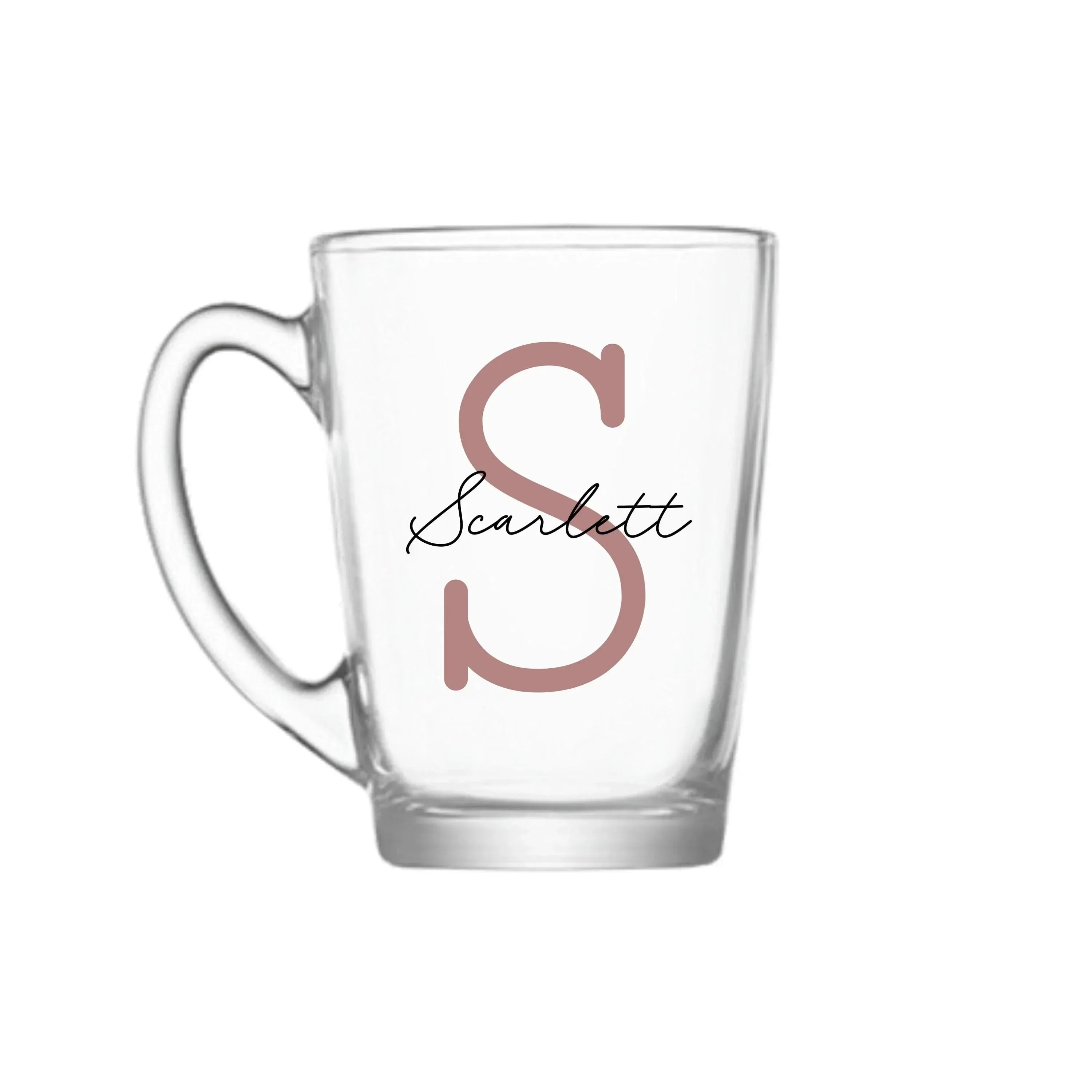 Timeless Personalised Glass Coffee Mug 300ml - Make It Personal Gift Co