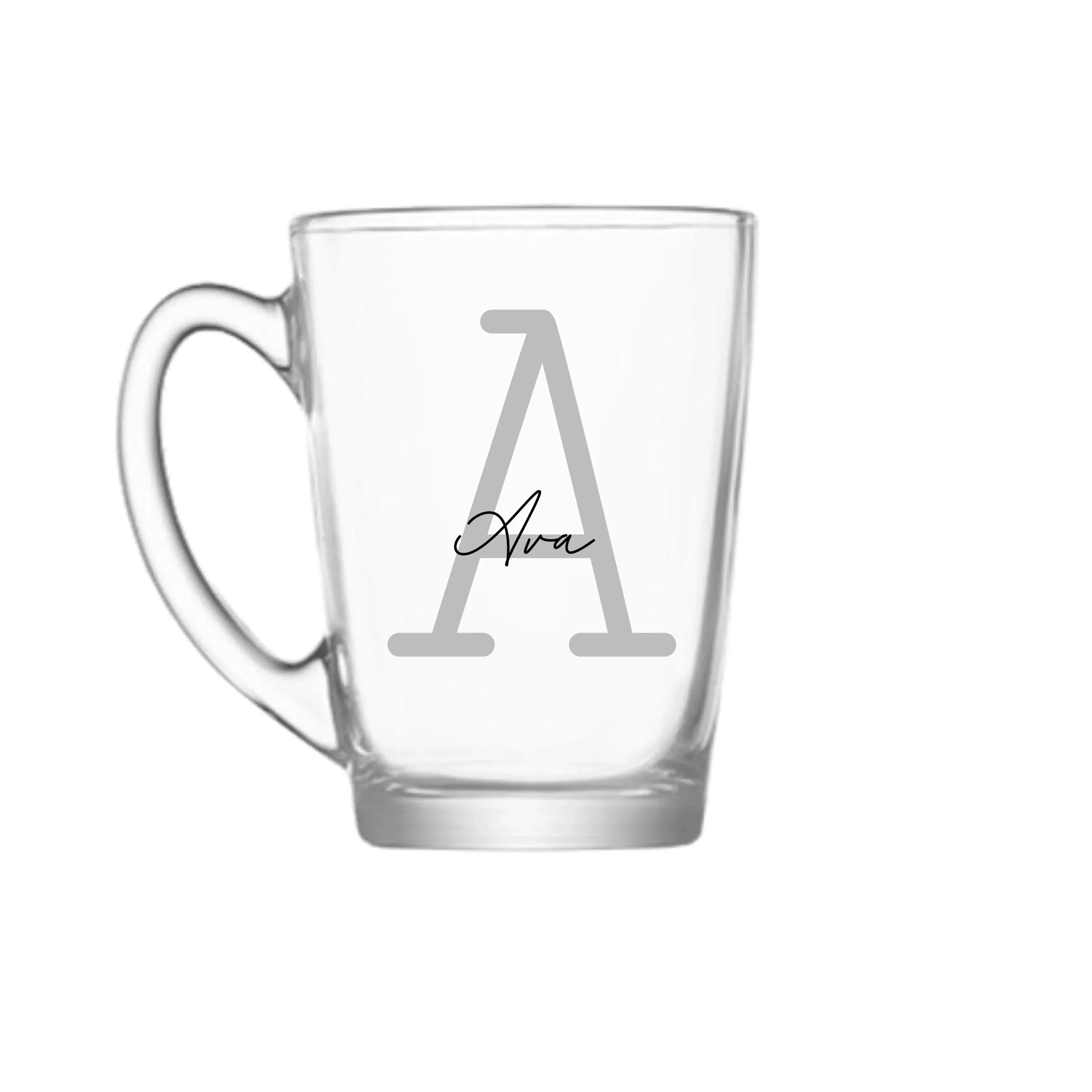 Timeless Personalised Glass Coffee Mug 300ml - Make It Personal Gift Co