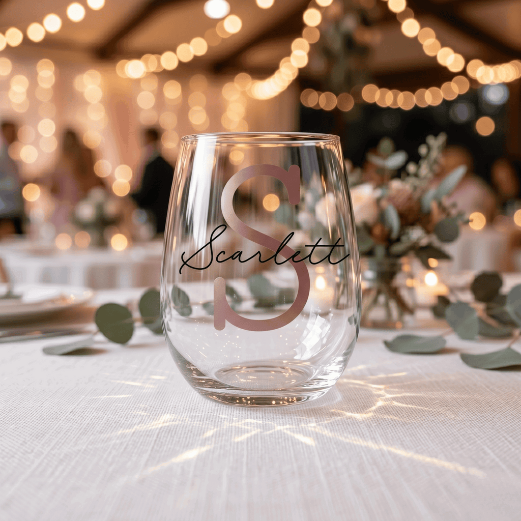 Timeless Personalised Stemless Wine Glass 475ml - Make It Personal Gift Co
